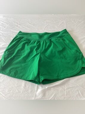Lands' End Bright Green Athletic swim Shorts with Pockets